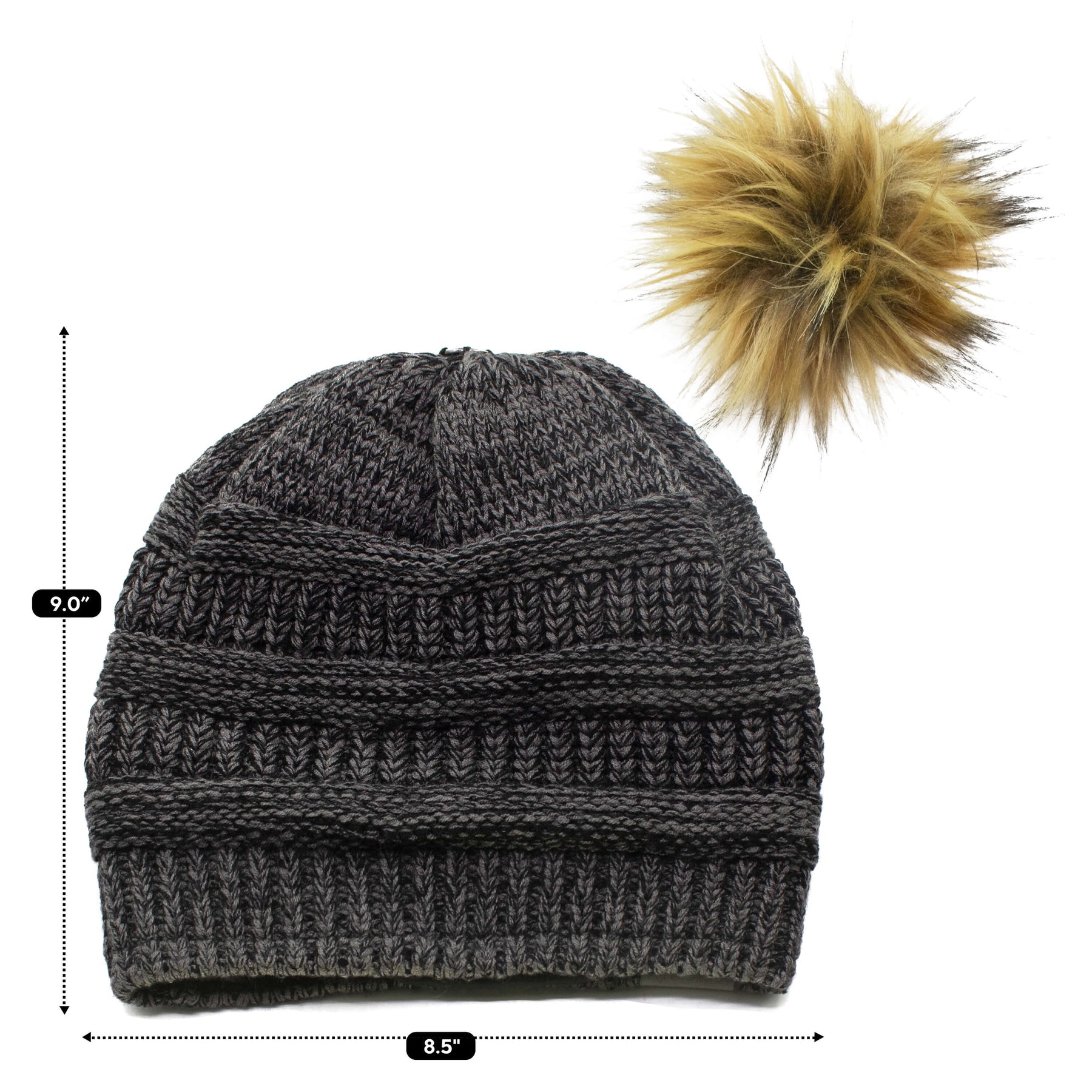 Clam Black/Gray Pom Hat 16337 - The Home Depot